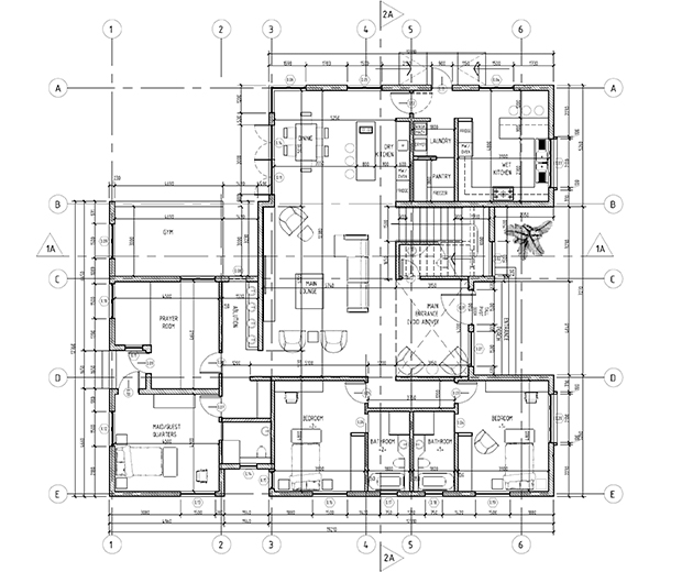 a certified architectural firm. sketch of oaa 3D model